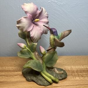 1991 HOMCO Masterpiece Porcelain - The Glory of Nature - Hummingbird and Flower